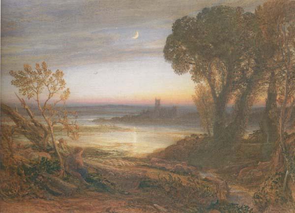 Samuel Palmer The Curfew  or The Wide Water d Shore France oil painting art
